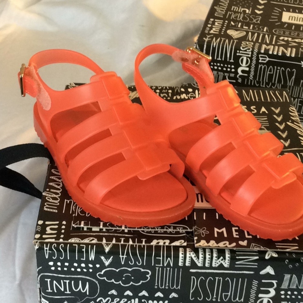 Mini Melissa red strap sandal